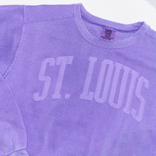 Load image into Gallery viewer, St. Louis Puff Comfort Colors Crewneck Unisex Sweatshirt - Purple
