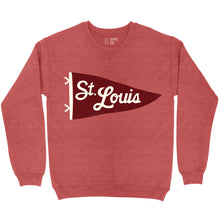 Load image into Gallery viewer, St. Louis Pennant Unisex Crewneck Sweatshirt - Red
