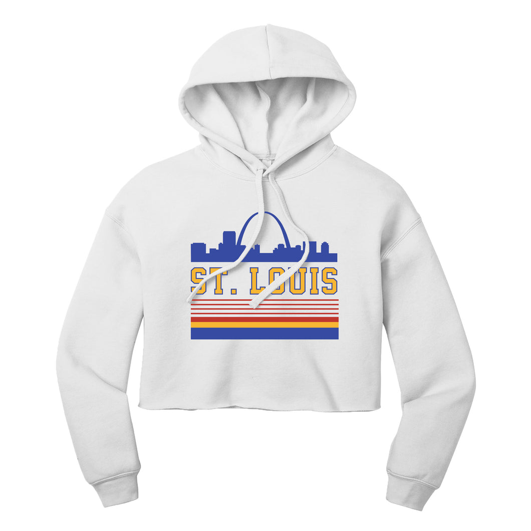 Retro St. Louis Arch Hooded Cropped Sweatshirt