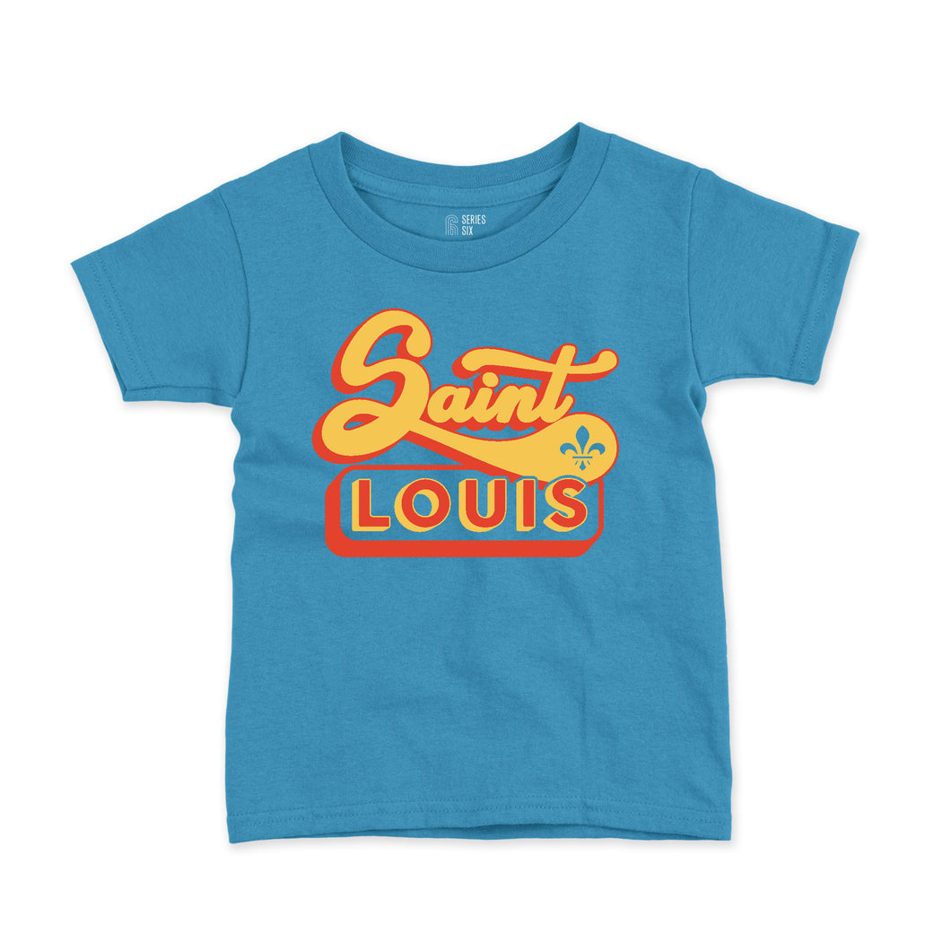 Saint Louis Retro Fleur de Lis Short Sleeve Youth T-Shirt