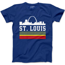 Load image into Gallery viewer, Retro St. Louis Arch Unisex Short Sleeve T-Shirt - Royal
