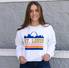 Load image into Gallery viewer, Retro St. Louis Arch Crewneck Unisex Sweatshirt - White
