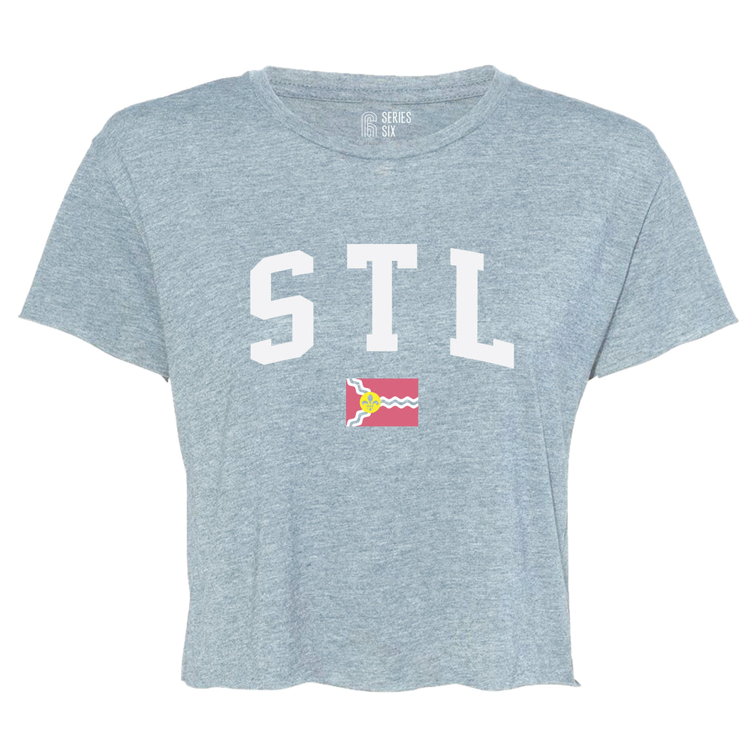 STL Flag Cropped T-Shirt - Light Blue