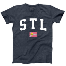 Load image into Gallery viewer, STL Flag Short Sleeve Unisex T-Shirt - Navy Blue
