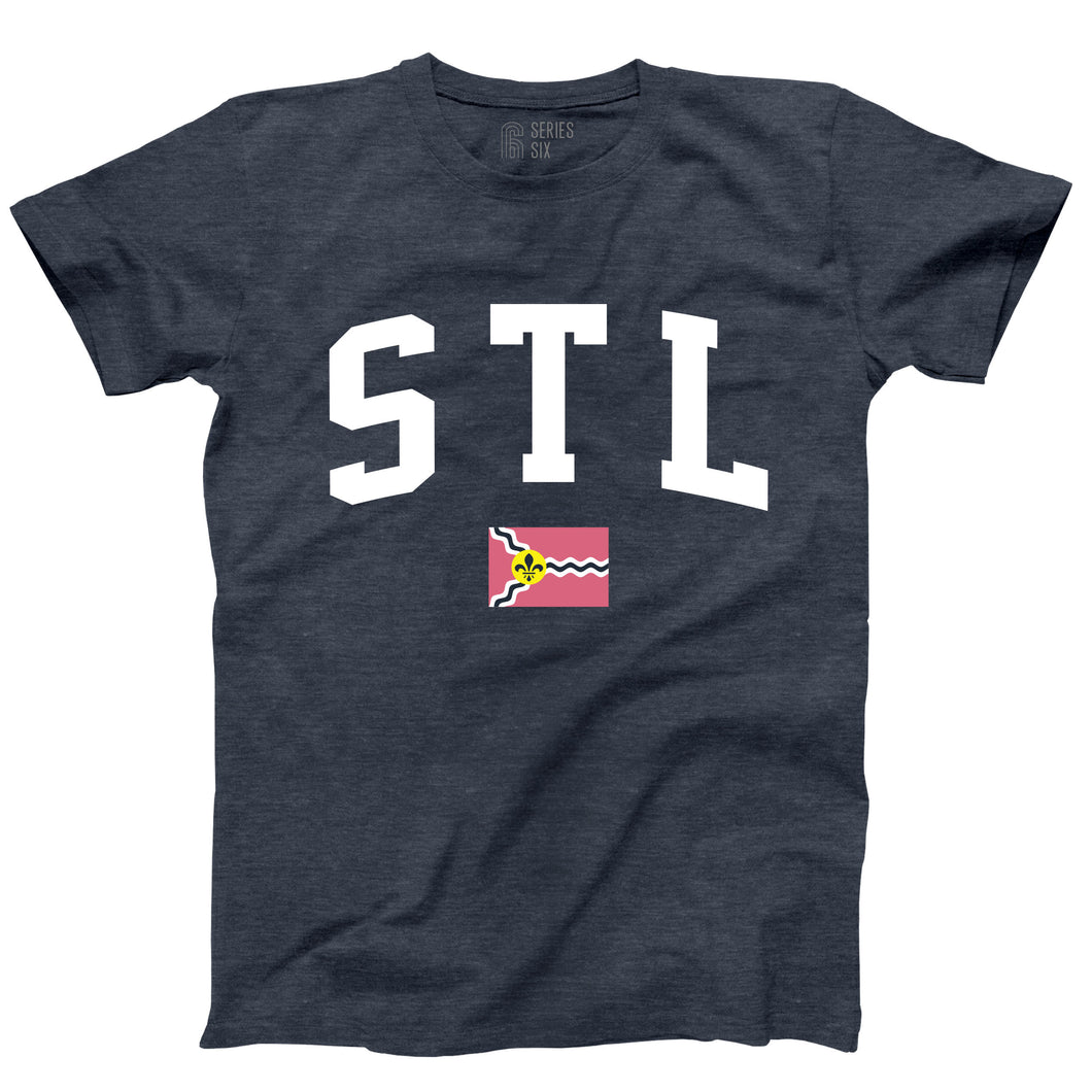 STL Flag Short Sleeve Unisex T-Shirt - Navy Blue