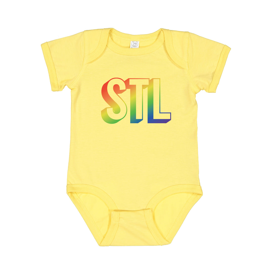 STL Rainbow Ombre Baby Onesie