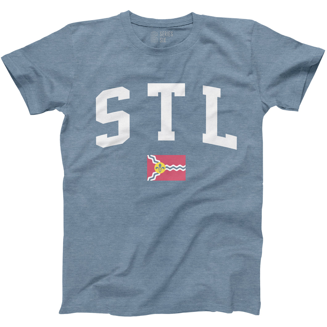 STL Flag Short Sleeve Unisex T-Shirt - Blue