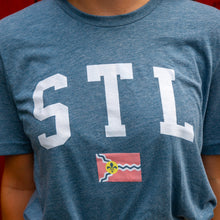 Load image into Gallery viewer, STL Flag Short Sleeve Unisex T-Shirt - Blue
