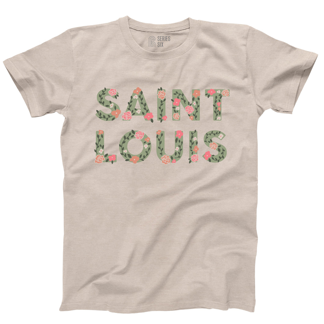 Saint Louis Floral Unisex Short Sleeve T-Shirt - Tan