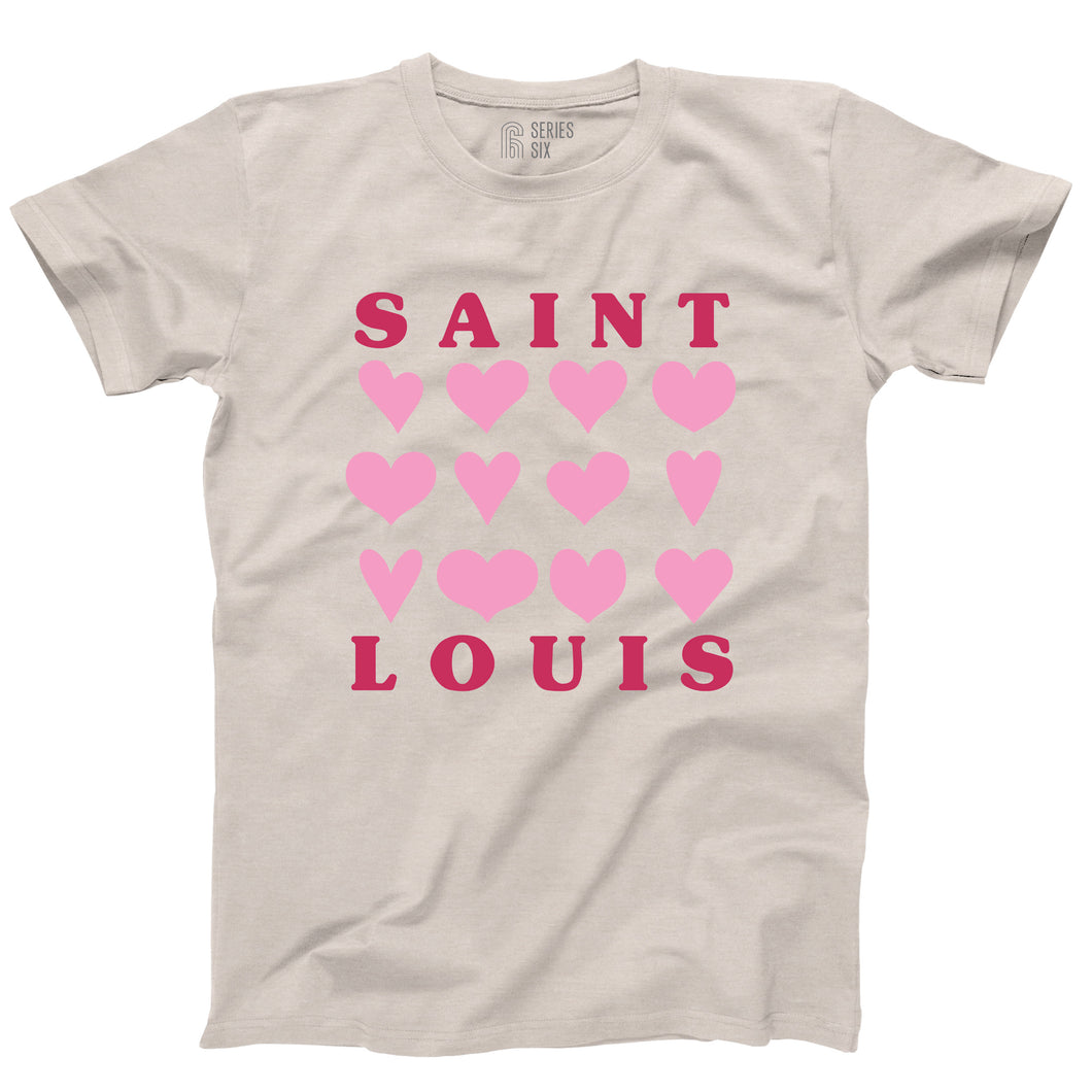 Saint Louis Hearts Repeat Unisex Short Sleeve T-Shirt