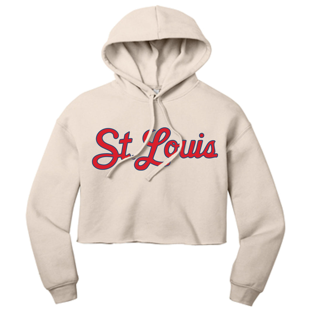 St. Louis Script Hooded Cropped Sweatshirt