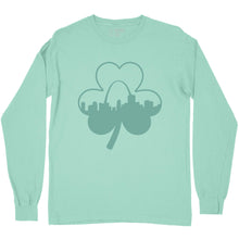 Load image into Gallery viewer, Shamrock St. Louis Skyline St. Patrick&#39;s Day Long Sleeve Unisex T-Shirt - Mint

