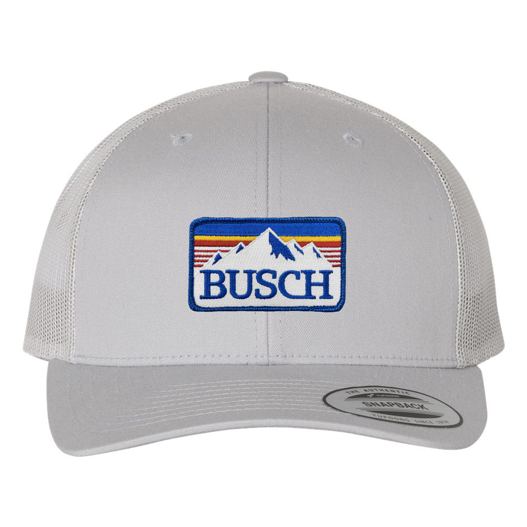 Retro Busch Mountain Patch Snapback Trucker Hat