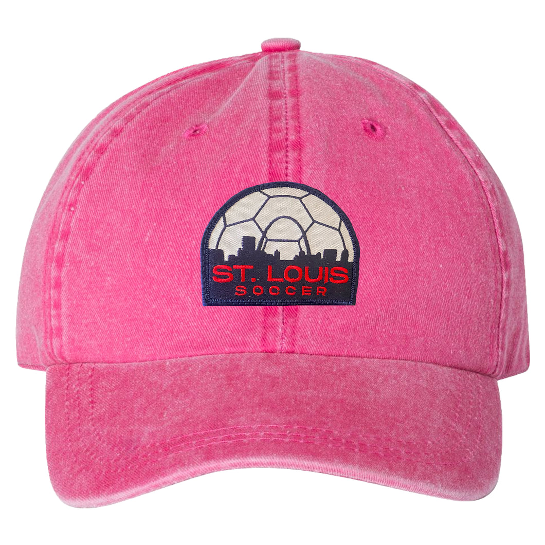 Soccer Skyline Patch Unisex Hat - Pink