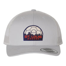 Load image into Gallery viewer, Soccer Skyline Patch Snapback Trucker Hat - Grey
