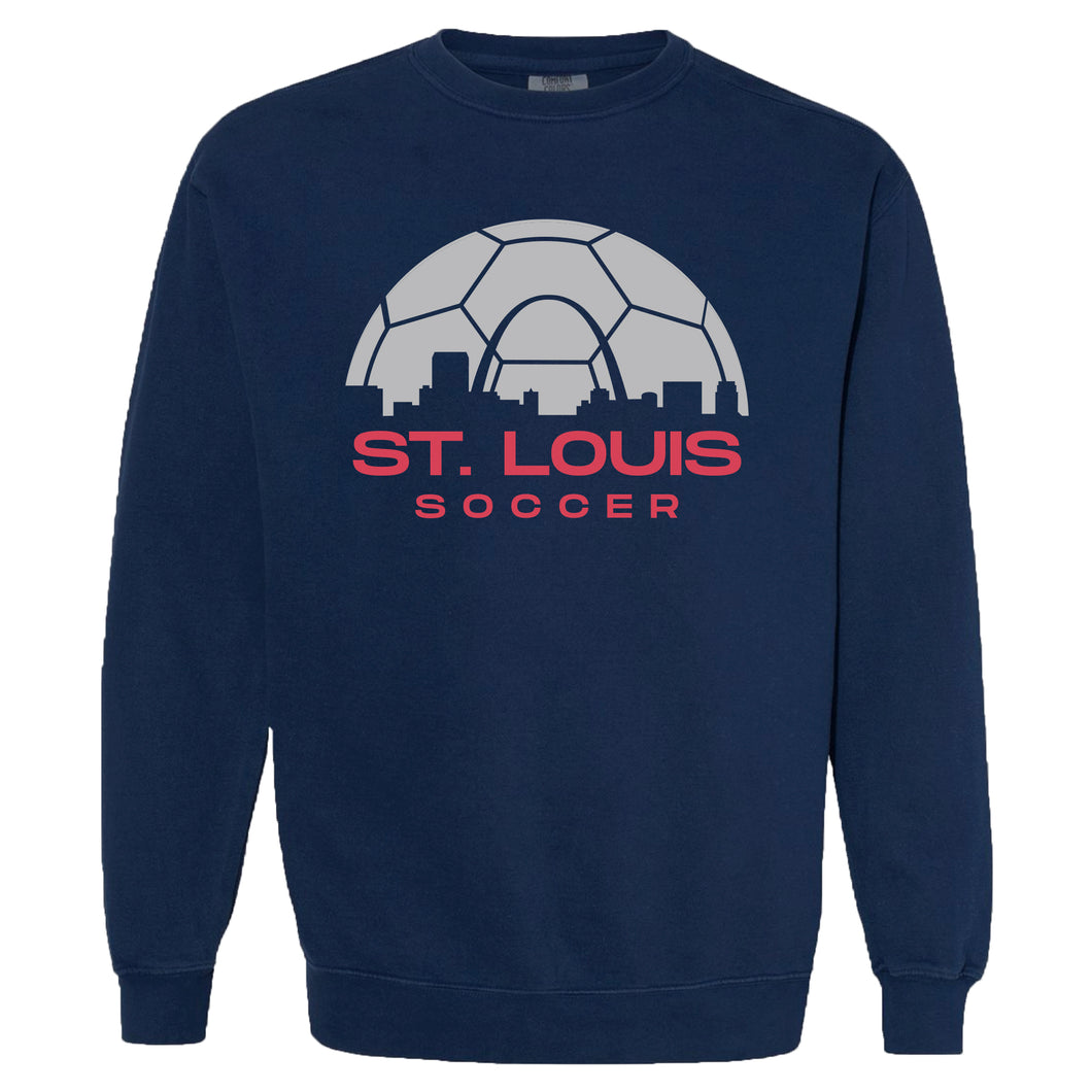 Soccer Skyline Unisex Crewneck Sweatshirt - Navy