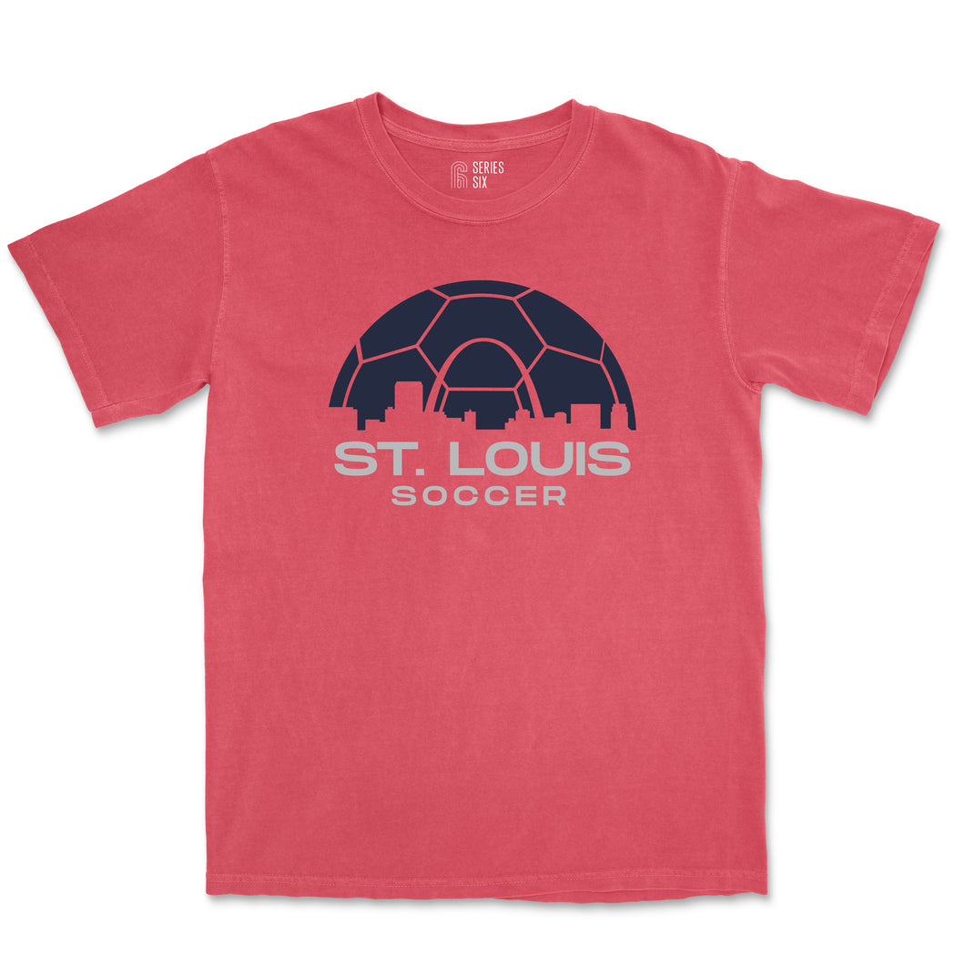 Soccer Skyline Short Sleeve Unisex T-Shirt - Red