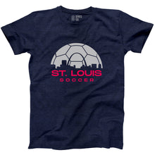 Load image into Gallery viewer, Soccer Skyline Short Sleeve Unisex T-Shirt - Navy
