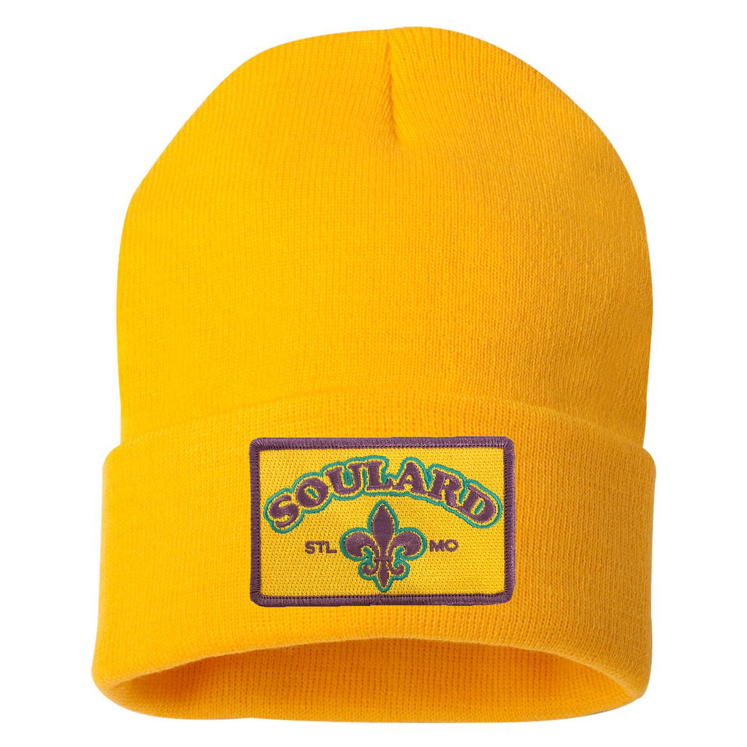 Soulard Patch Knit Beanie Hat - Gold