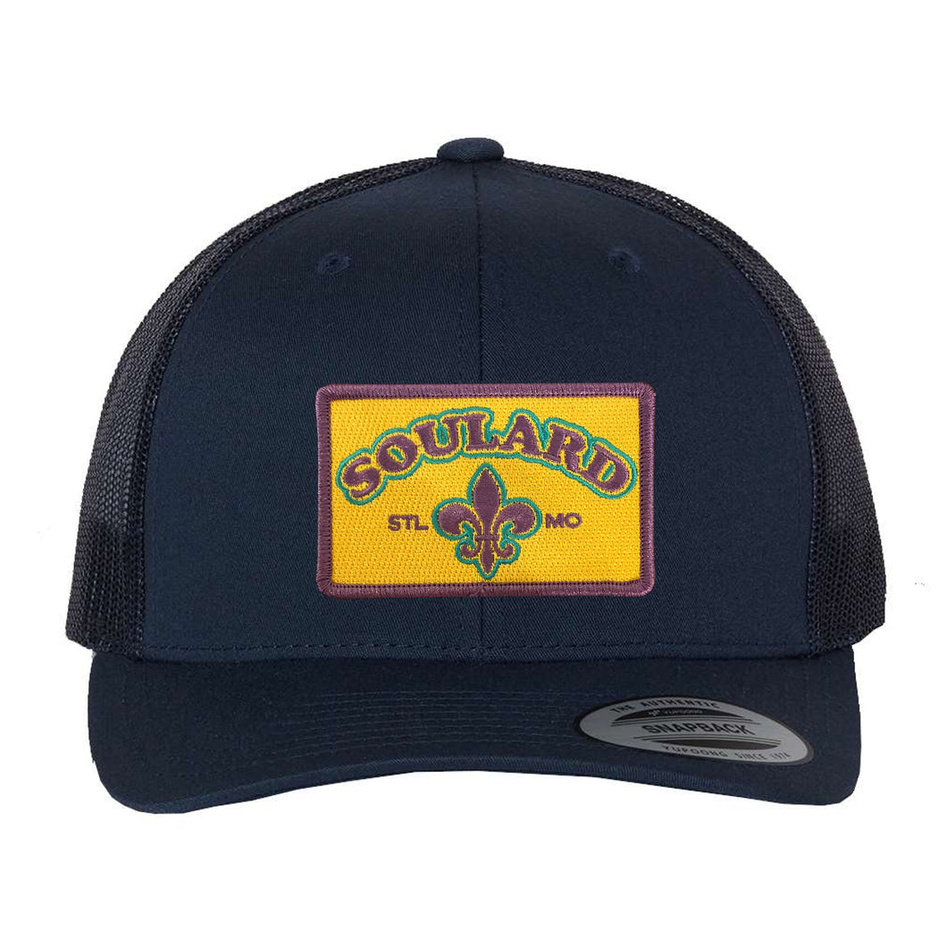 Soulard Patch Mardi Gras Snapback Trucker Hat - Navy