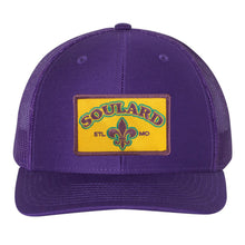 Load image into Gallery viewer, Soulard Patch Mardi Gras Snapback Trucker Hat - Purple
