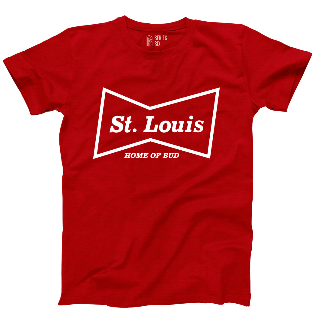 Budweiser Bowtie St. Louis Unisex Short Sleeve T-Shirt - Red