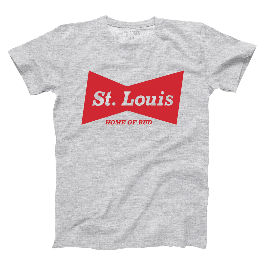 Budweiser Bowtie St. Louis Unisex Short Sleeve T-Shirt - Grey
