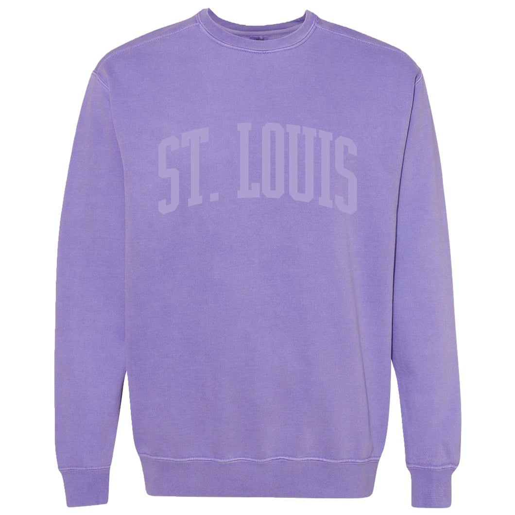 St. Louis Puff Comfort Colors Crewneck Unisex Sweatshirt - Purple