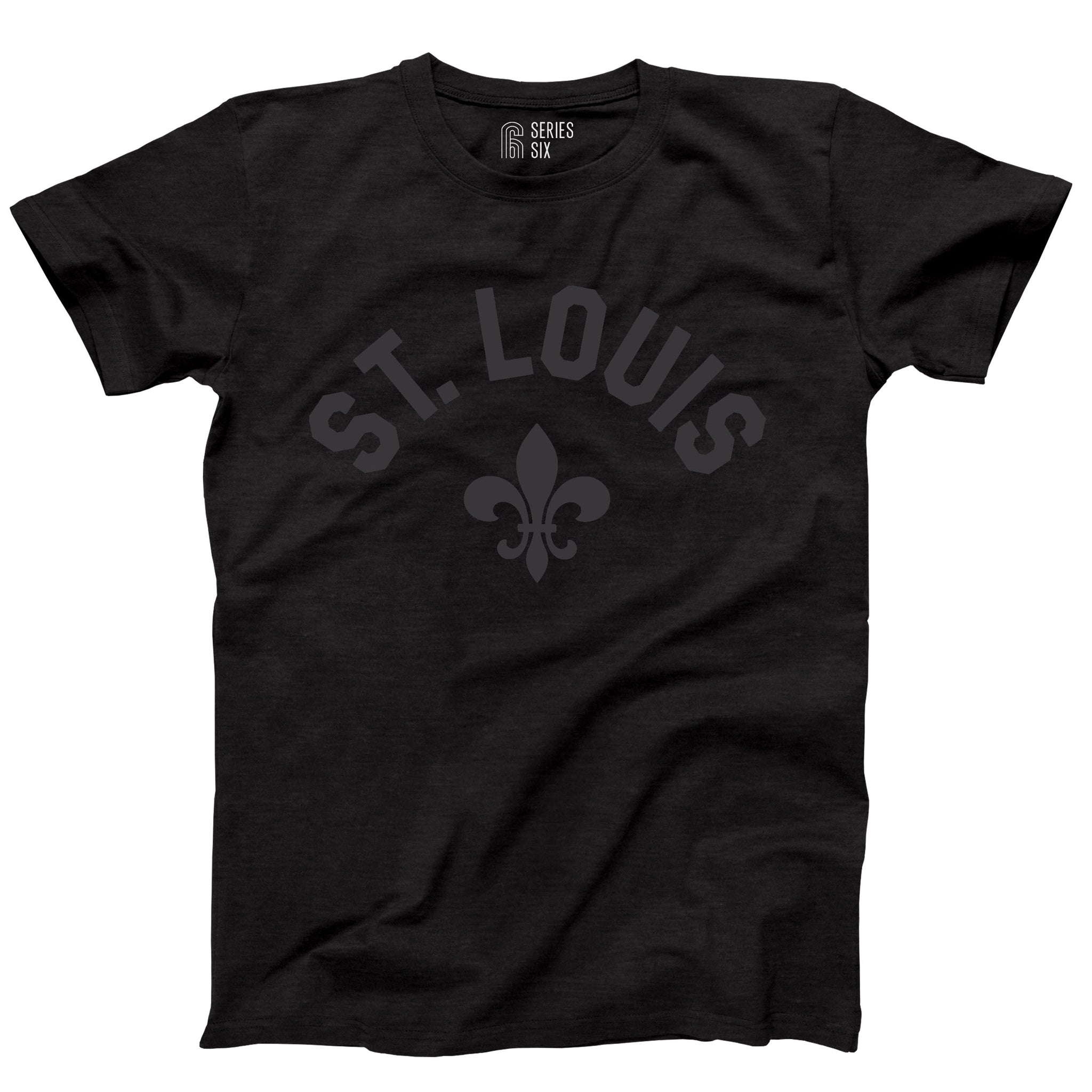 St. Louis Fleur de Lis Unisex Short Sleeve T-Shirt - Black 