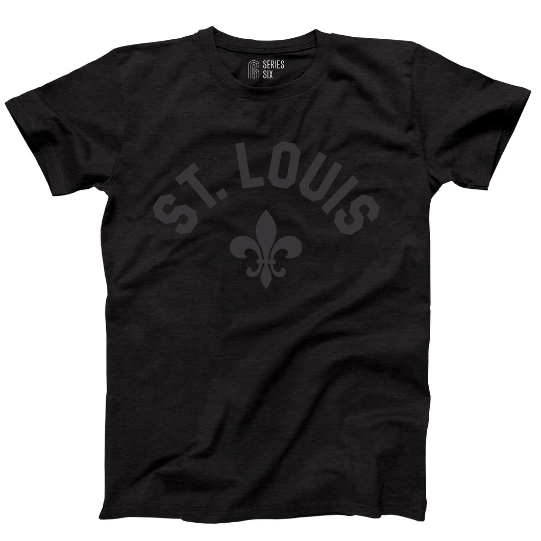 St. Louis Fleur de Lis Unisex Short Sleeve T-Shirt - Black