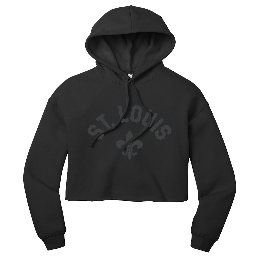 St. Louis Fleur de Lis Hooded Cropped Sweatshirt