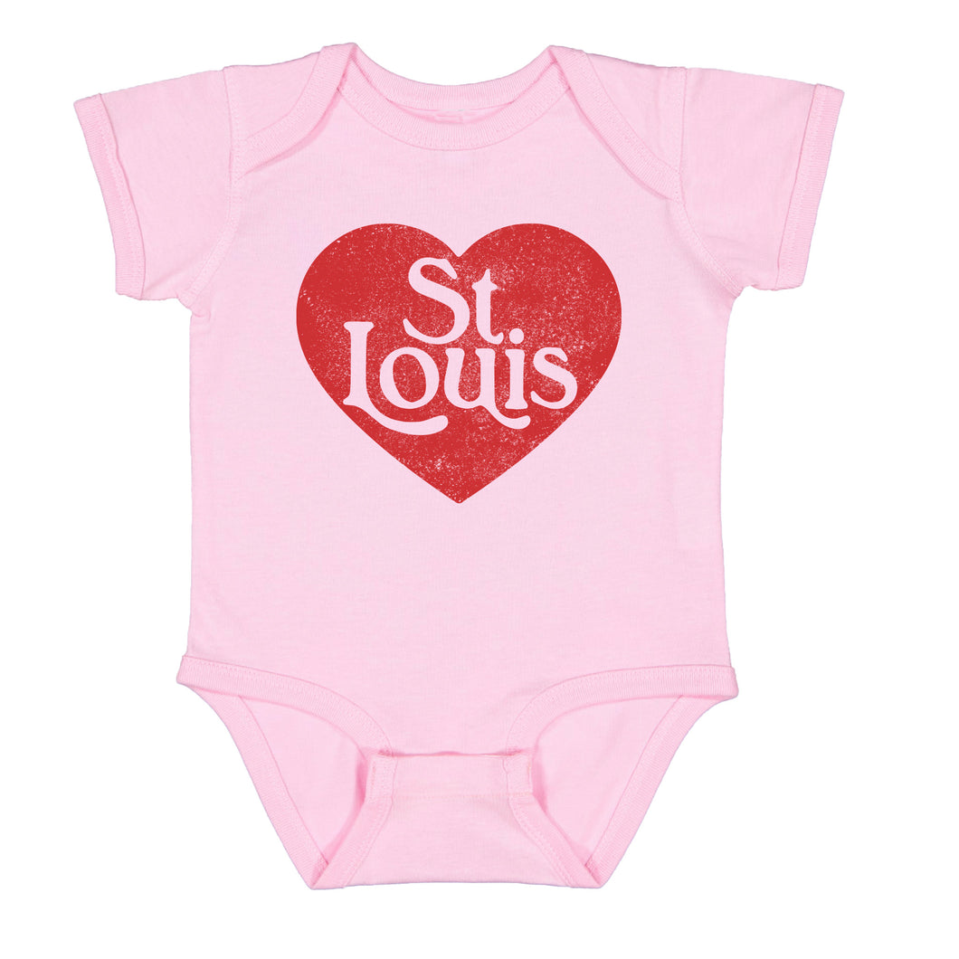 St. Louis Heart Baby Onesie