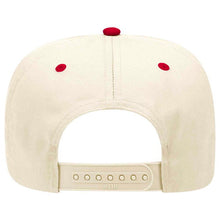 Load image into Gallery viewer, St. Louis Puff Embroidered Structured Snapback Hat - Red + Tan
