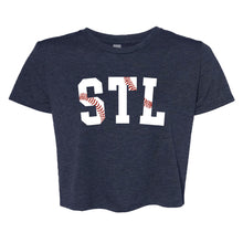 Load image into Gallery viewer, STL Stitches Cropped T-Shirt - Navy

