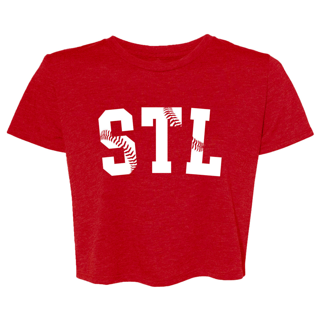 STL Stitches Cropped T-Shirt - Red