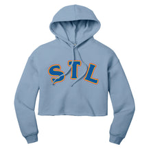 Load image into Gallery viewer, STL Throwback Hooded Cropped Sweatshirt - Blue
