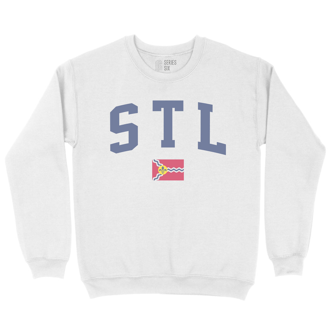 STL Flag Crewneck Unisex Sweatshirt - White