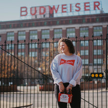 Load image into Gallery viewer, Budweiser Bowtie St. Louis Unisex Crewneck Sweatshirt - Grey
