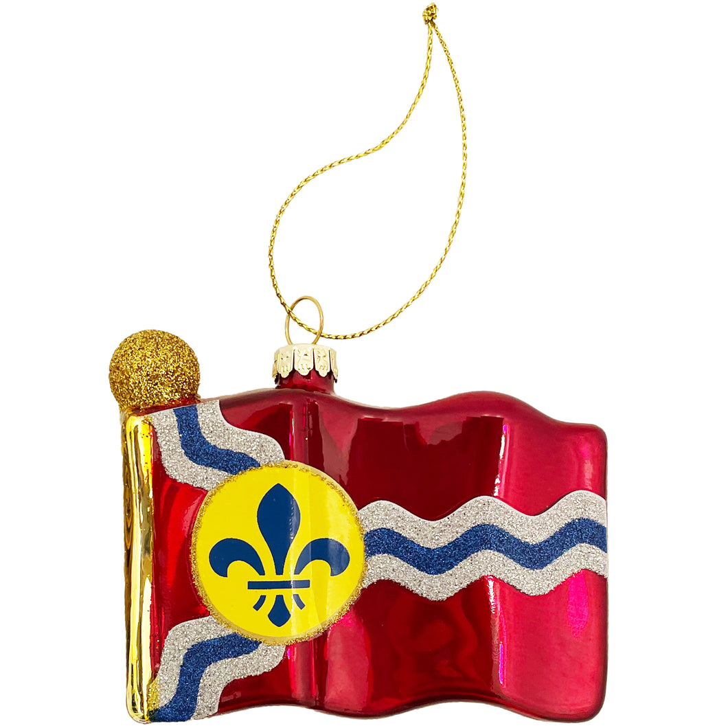 St. Louis Flag Glass Ornament