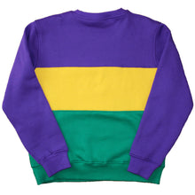 Load image into Gallery viewer, Mardi Gras Color Block Crewneck Unisex Sweatshirt
