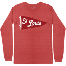 Load image into Gallery viewer, St. Louis Pennant Unisex Long Sleeve T-Shirt - Red
